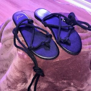 J Crew black rope sandals